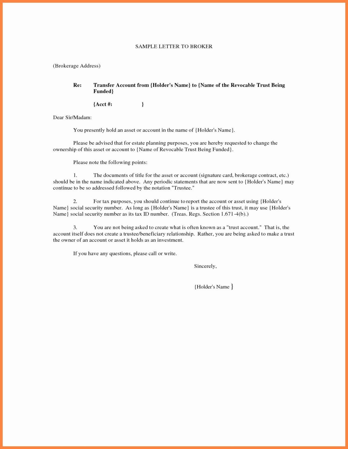 How To Write Change Of Ownership