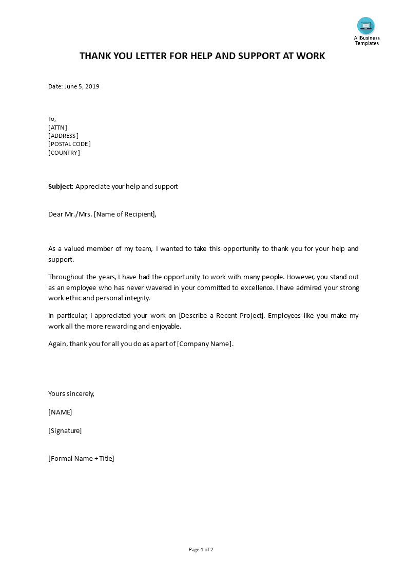 How To Write A Professional Thank You Email For Appreciation Archives 